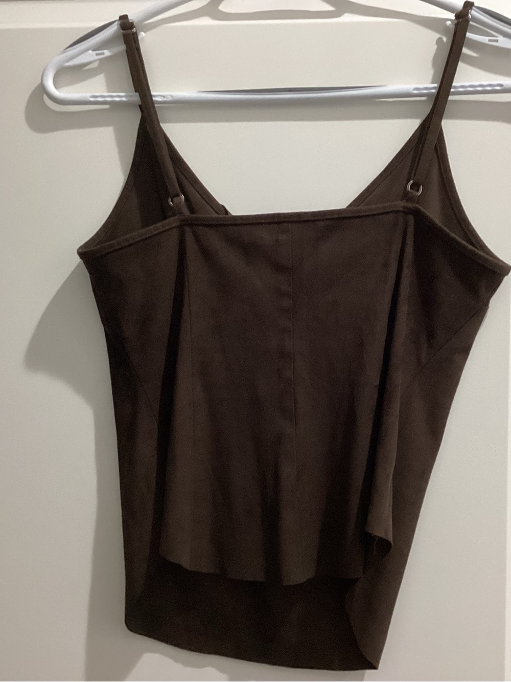 bebe Brown Fringe Suede-Look Tank Top with Concho Accent - Like New - Size S - Picture 2 of 4